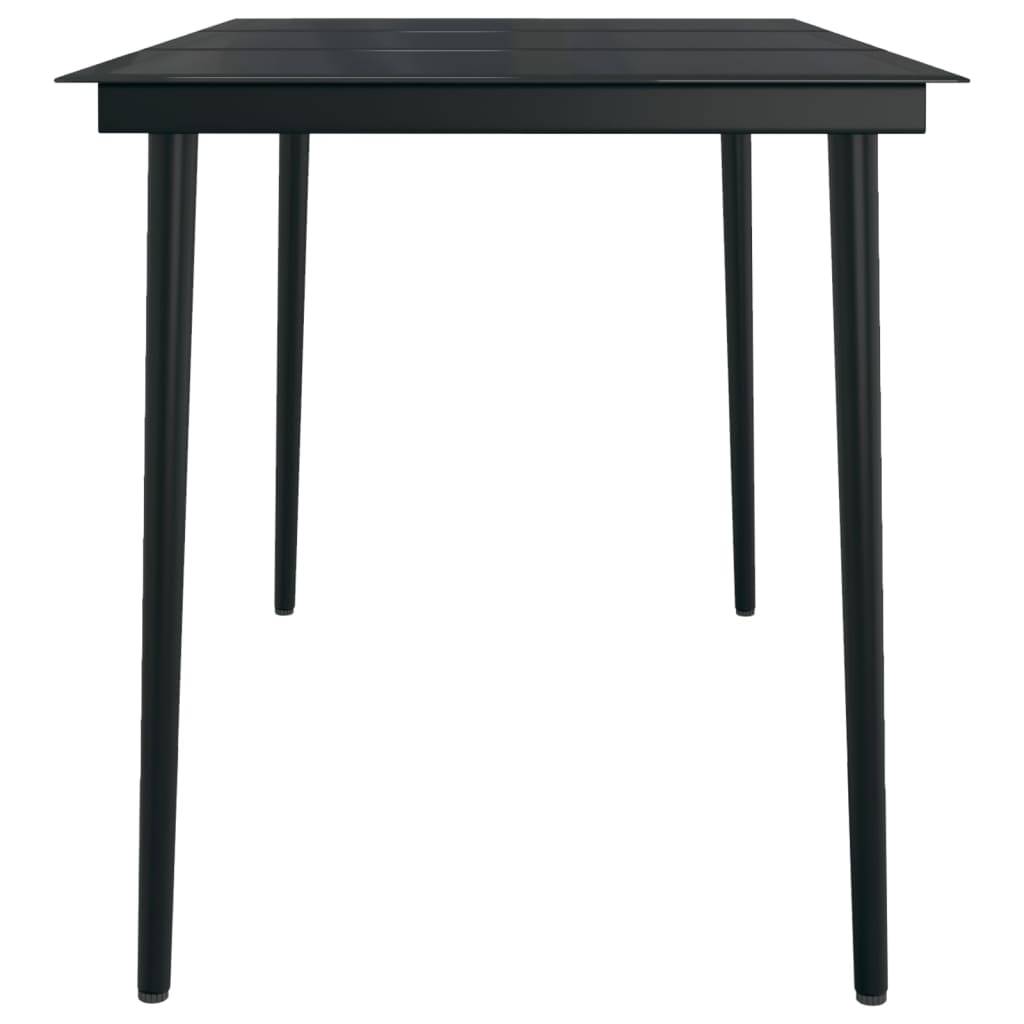 vidaXL Garten-Esstisch Schwarz 140x70x74 cm Stahl und Glas