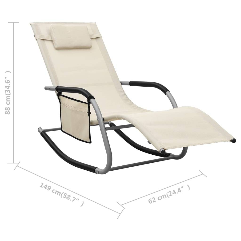 vidaXL Sonnenliege Textilene Creme und Grau