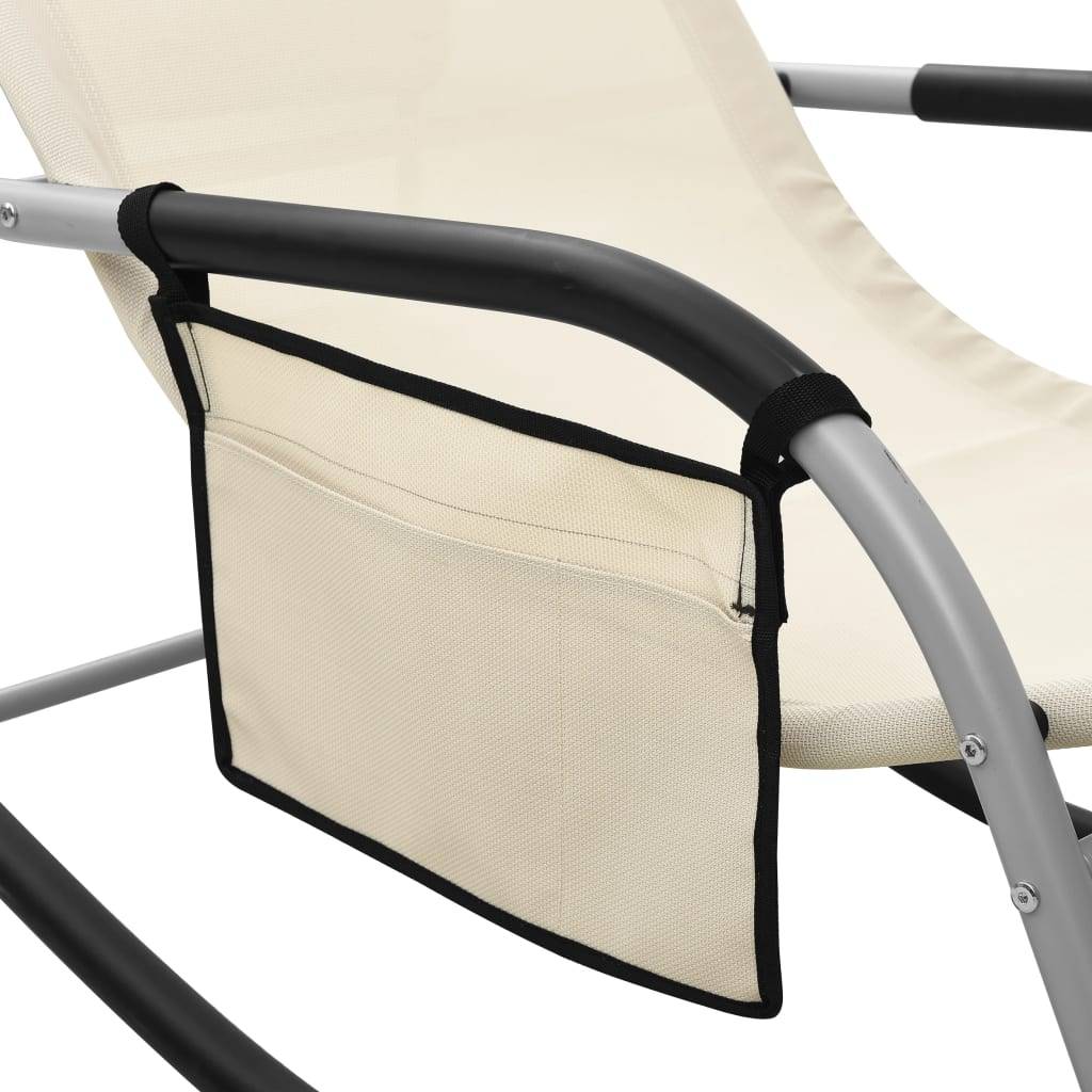 vidaXL Sonnenliegen 2 Stk. Textilene Creme und Grau