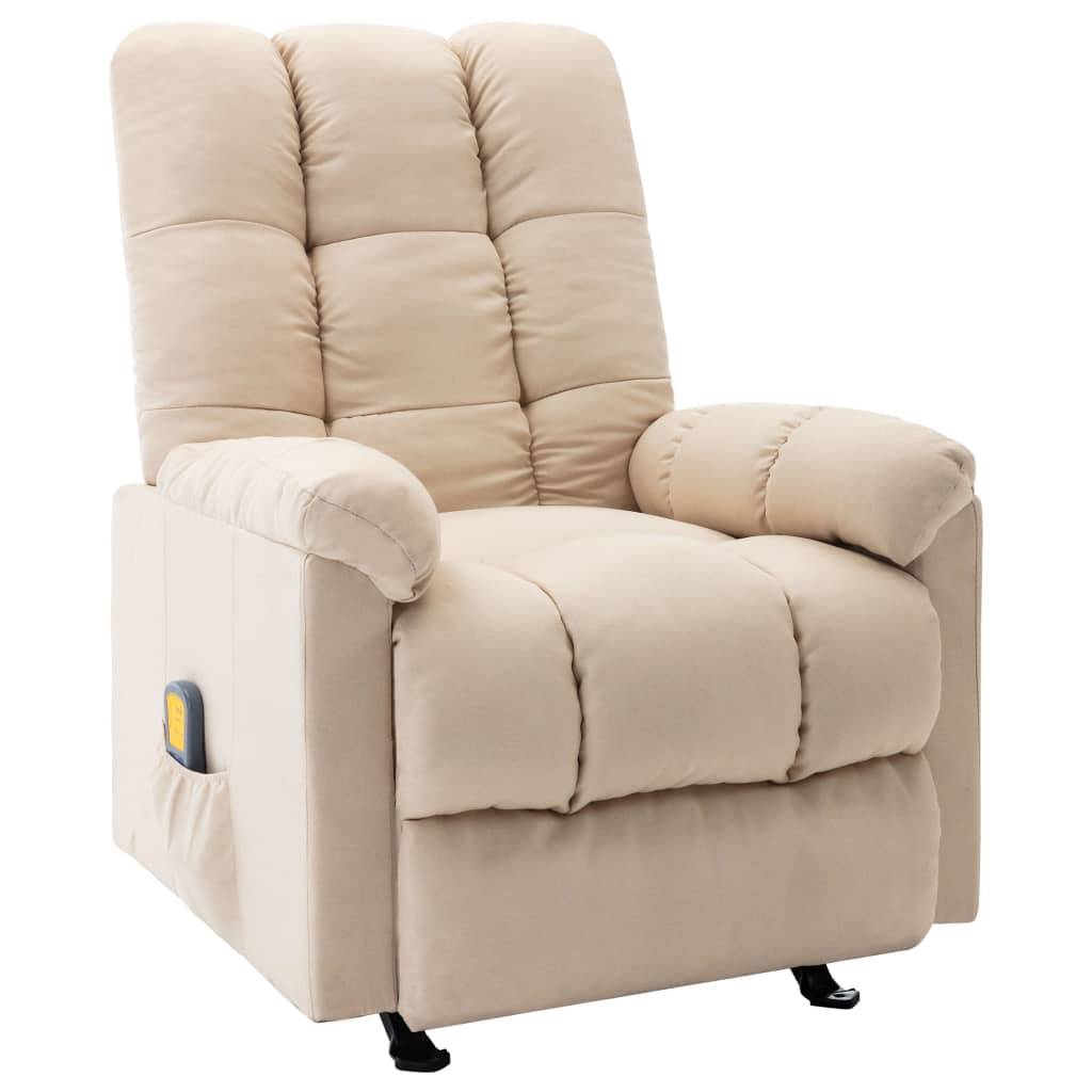 vidaXL Massagesessel Creme Stoff