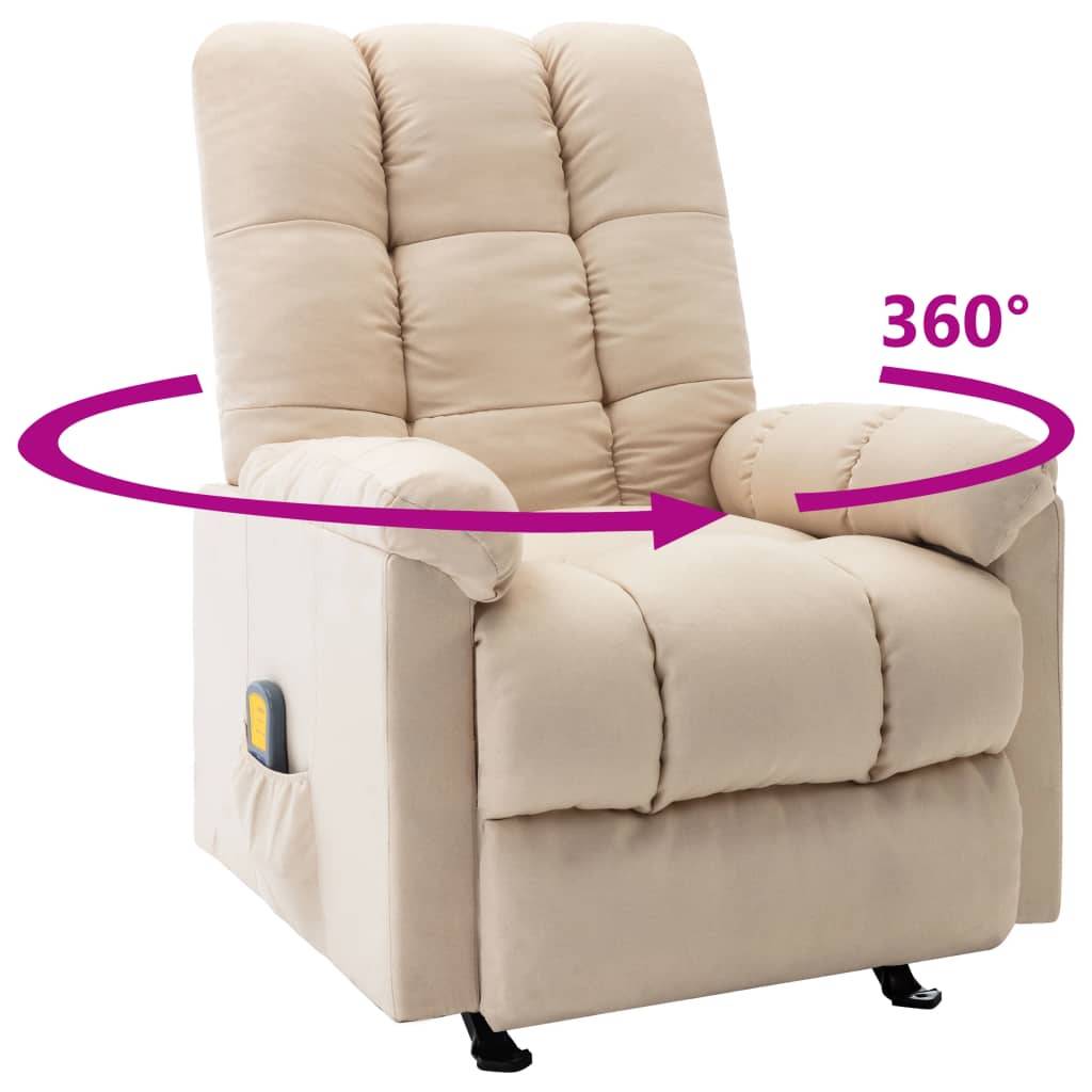 vidaXL Massagesessel Creme Stoff
