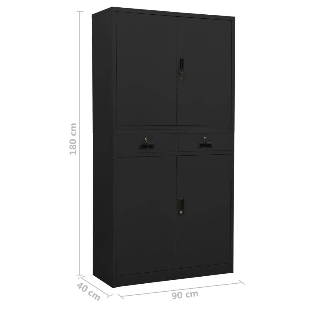 vidaXL Büroschrank Anthrazit 90x40x180 cm Stahl