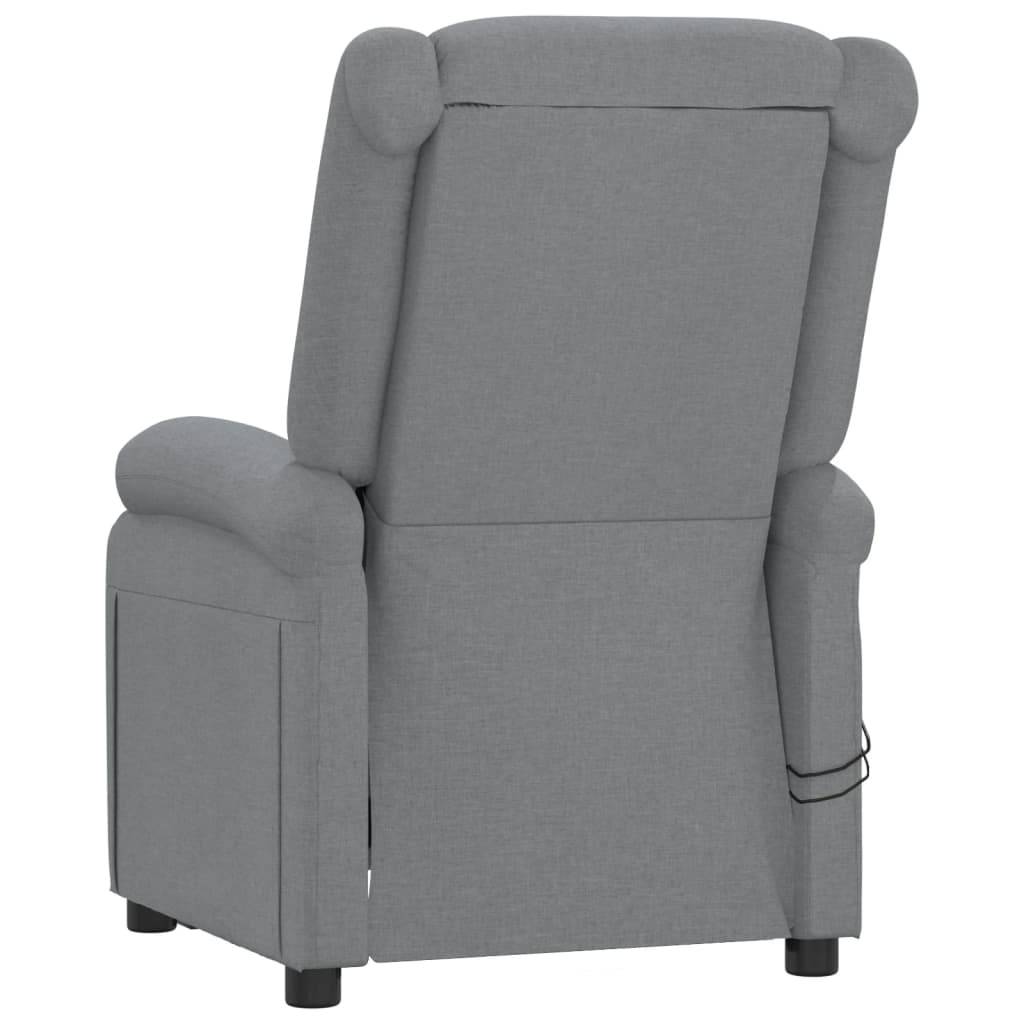vidaXL Massagesessel Elektrisch Hellgrau Stoff