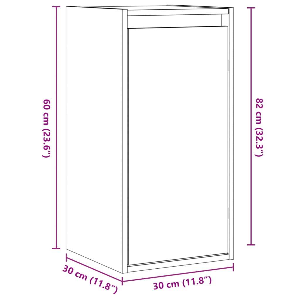 vidaXL Wandschrank Weiß 30x30x100 cm Massivholz Kiefer
