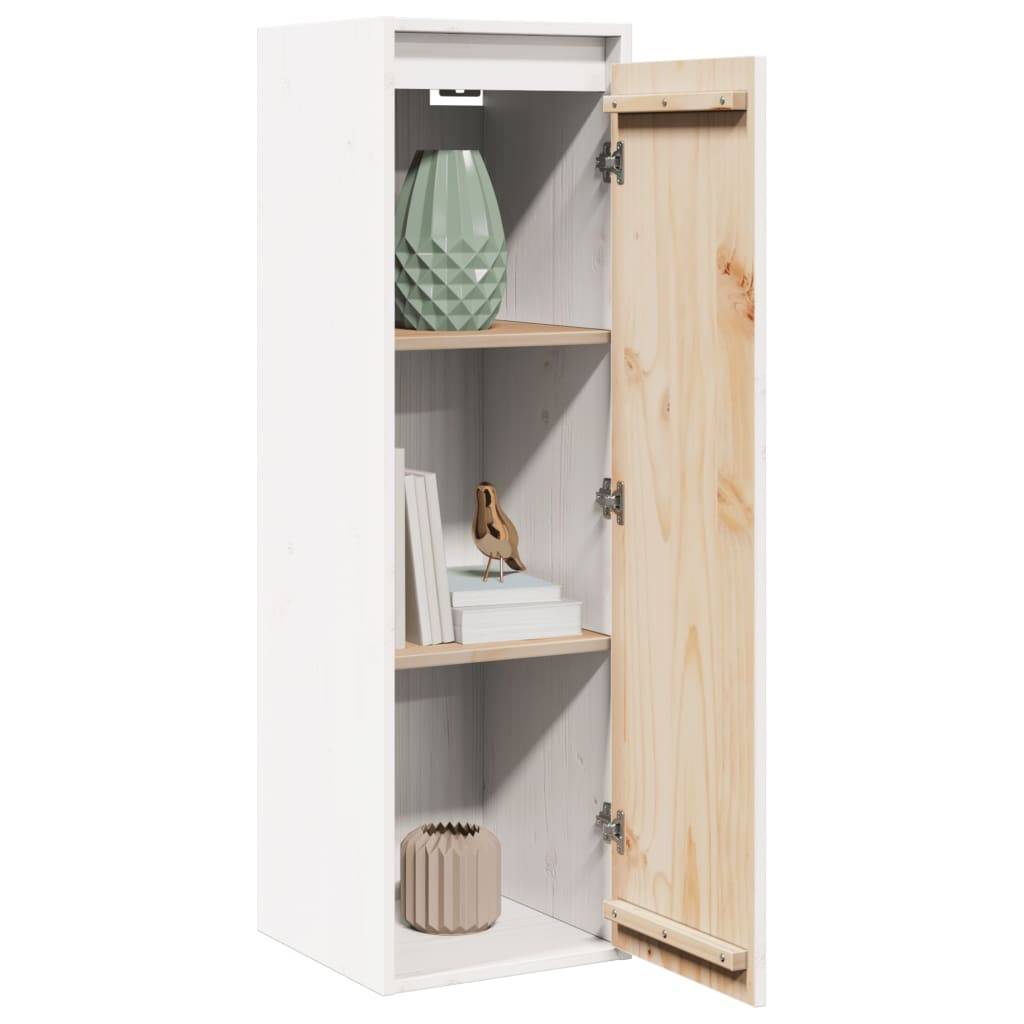 vidaXL Wandschrank Weiß 30x30x100 cm Massivholz Kiefer