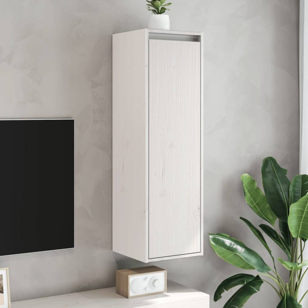 vidaXL Wandschrank Weiß 30x30x100 cm Massivholz Kiefer