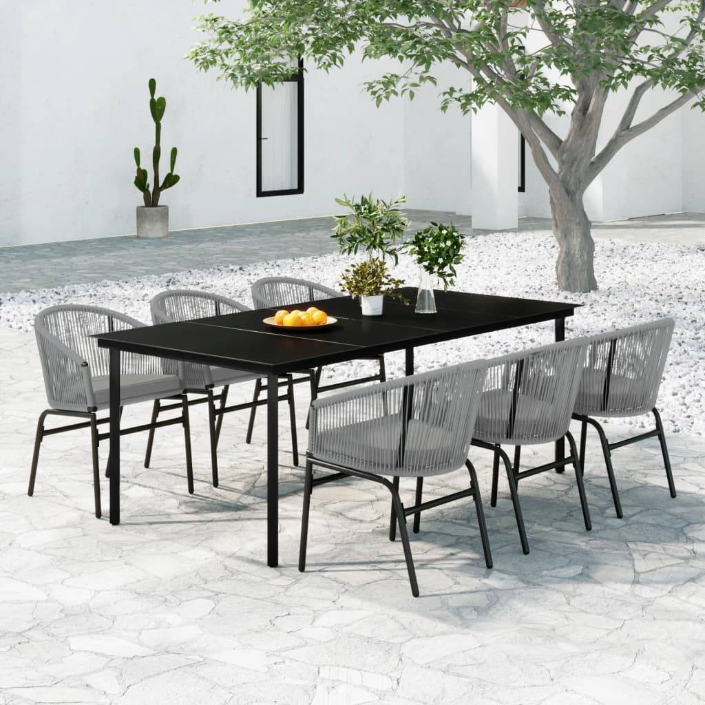 vidaXL 7-tlg. Garten-Essgruppe Grau
