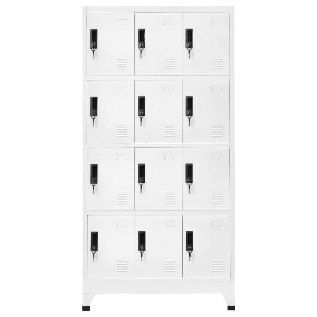 vidaXL Schließfachschrank Weiß 90x45x180 cm Stahl