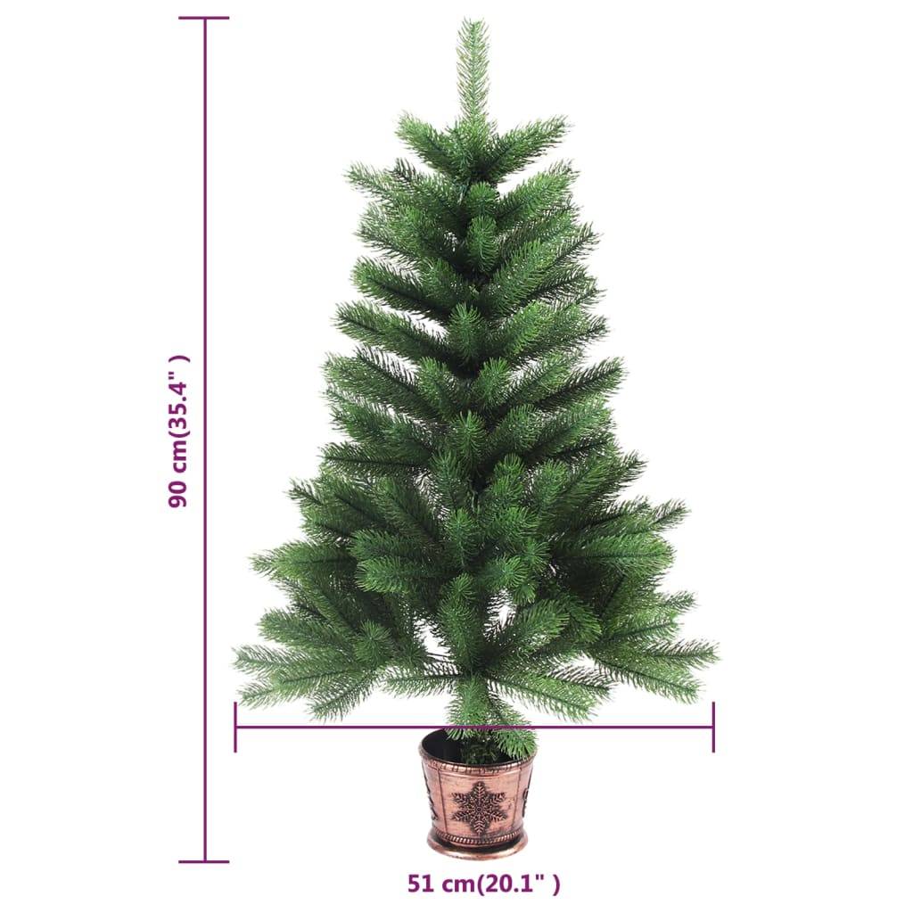 vidaXL Künstlicher Weihnachtsbaum mit Beleuchtung & Kugeln 90 cm Grün