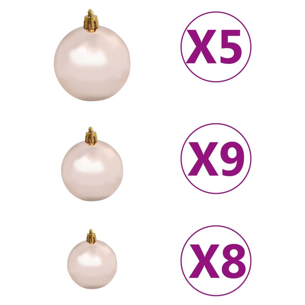 vidaXL Künstlicher Weihnachtsbaum mit Beleuchtung & Kugeln 90 cm Grün