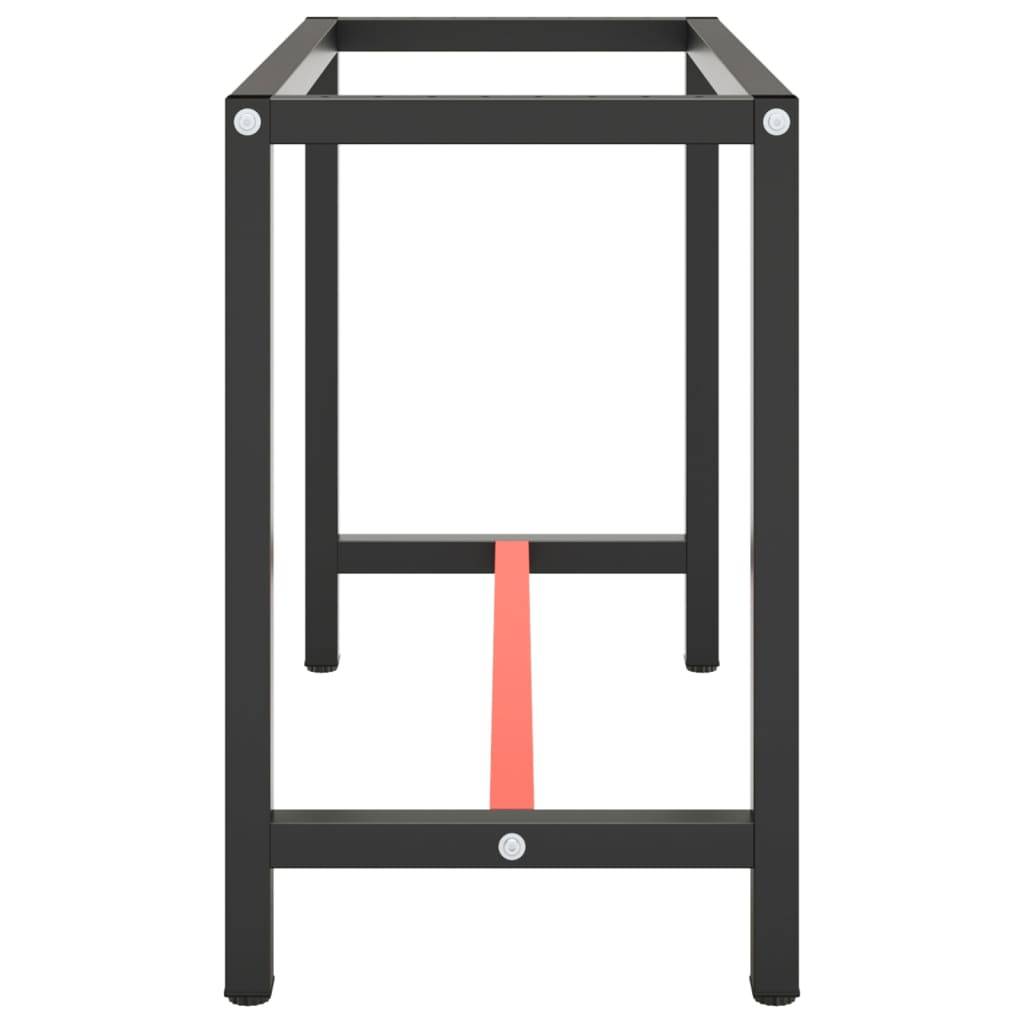 vidaXL Werkbankgestell Mattschwarz und Mattrot 110x50x79 cm Metall