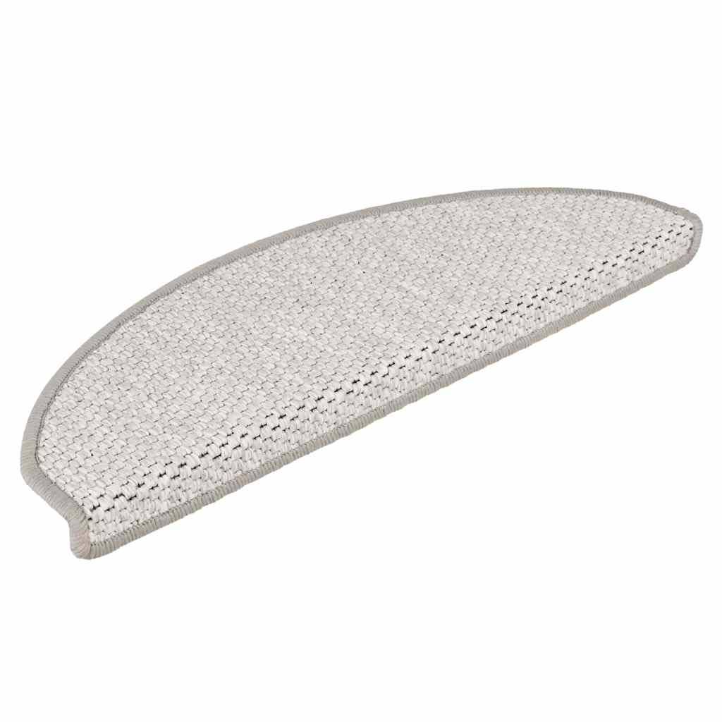 vidaXL Treppenmatten Selbstklebend Sisal-Look 15 Stk. 65x21x4 Platina