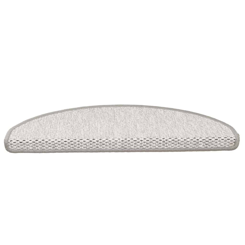 vidaXL Treppenmatten Selbstklebend Sisal-Look 15 Stk. 65x21x4 Platina