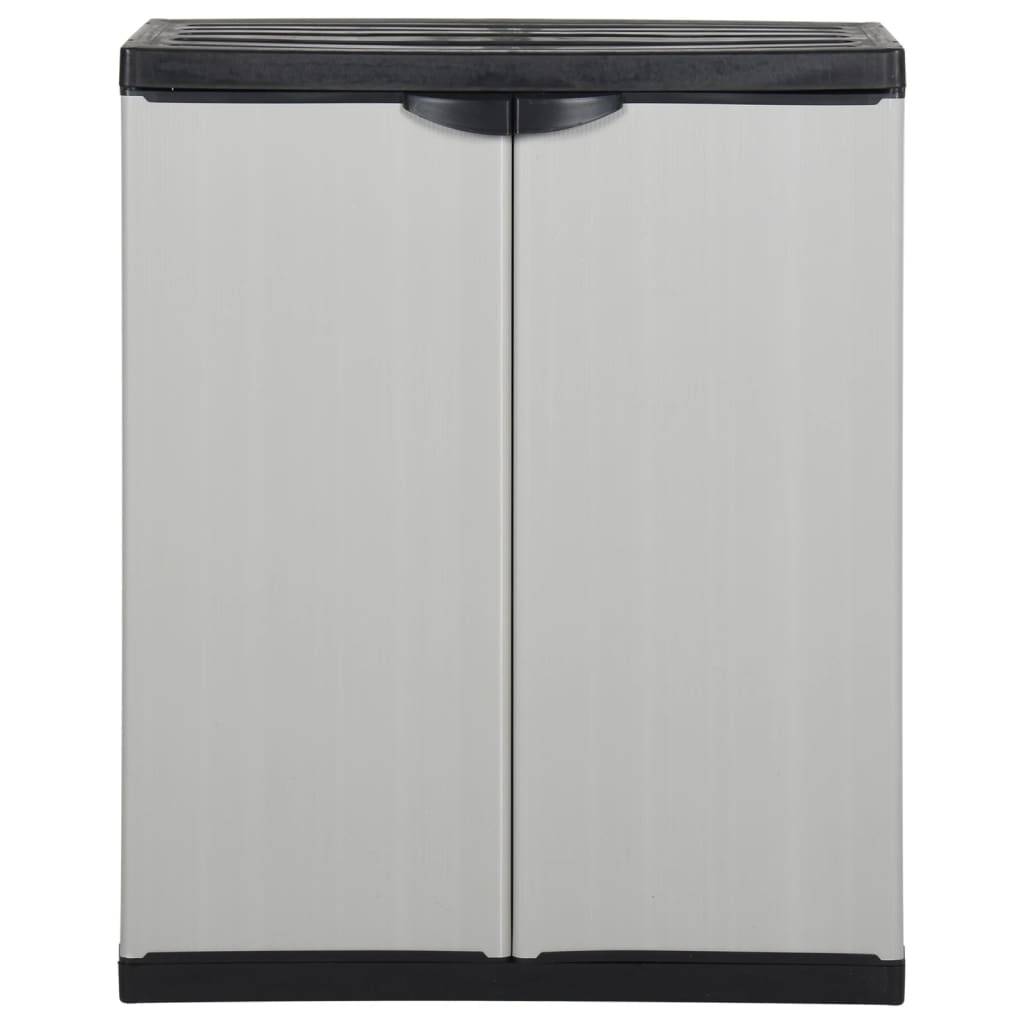 vidaXL Garten-Lagerschrank mit 1 Boden Grau und Schwarz 68x40x85 cm