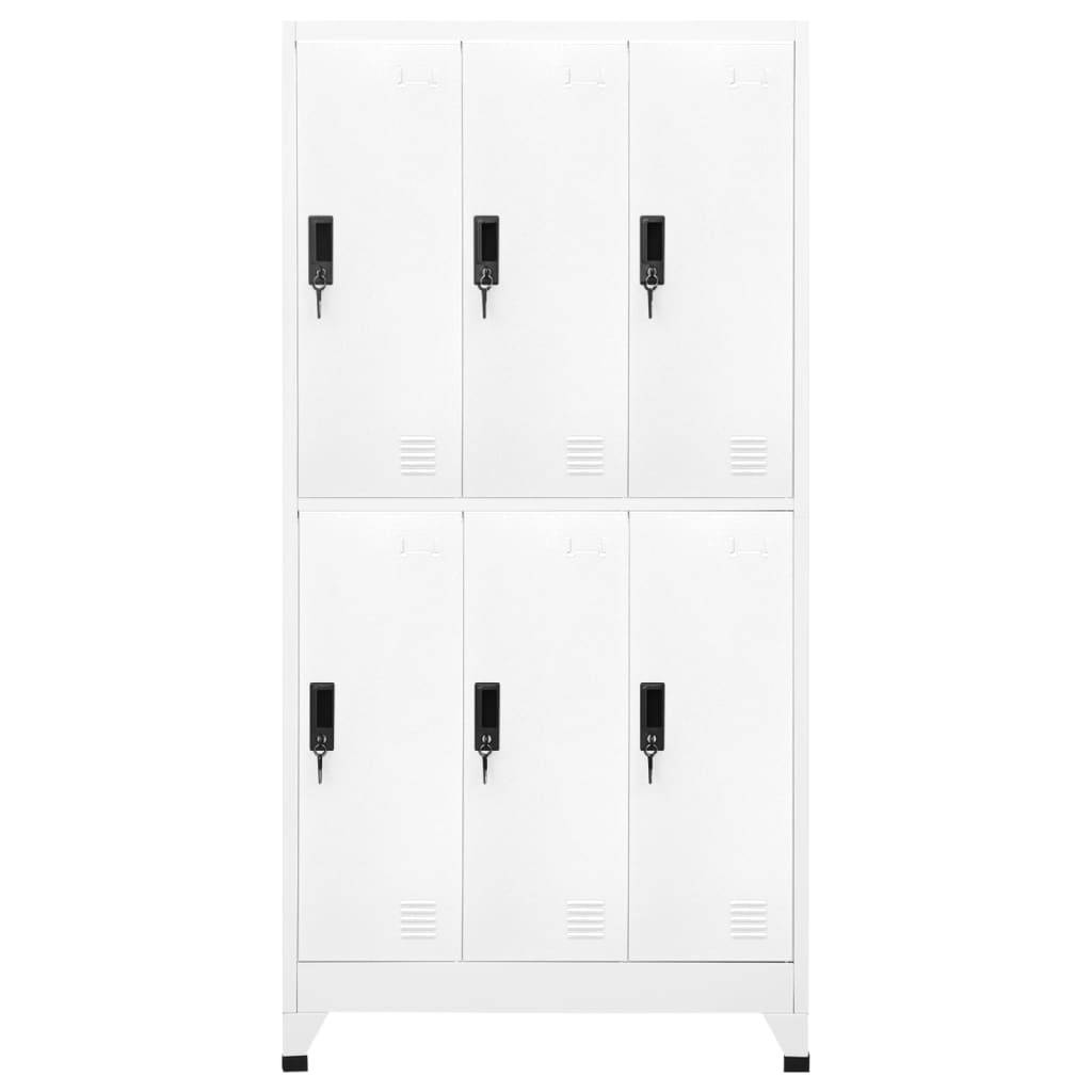 vidaXL Schließfachschrank Weiß 90x45x180 cm Stahl