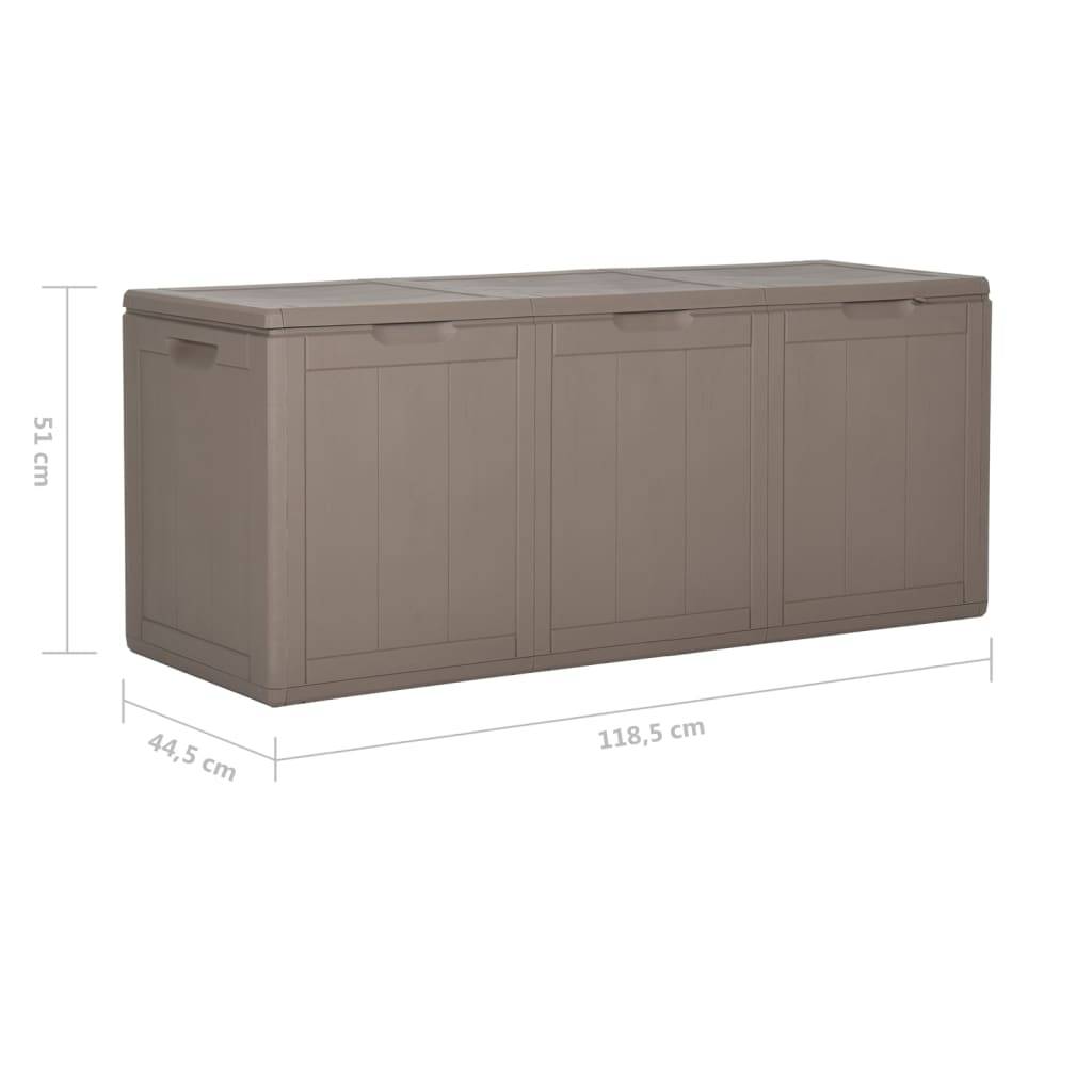 vidaXL Garten-Aufbewahrungsbox 270 L Braun PP-Holzoptik