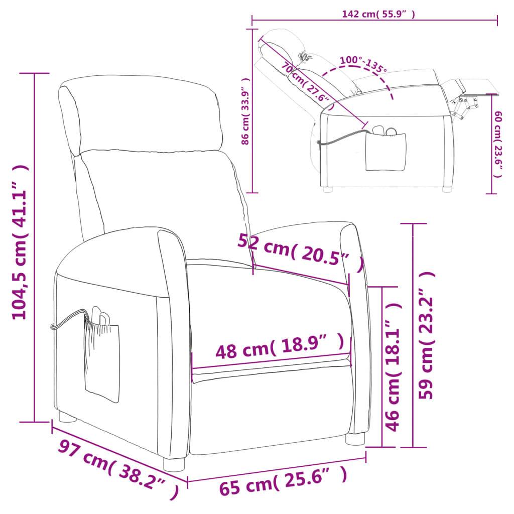 vidaXL Massagesessel Elektrisch Dunkelbraun Stoff