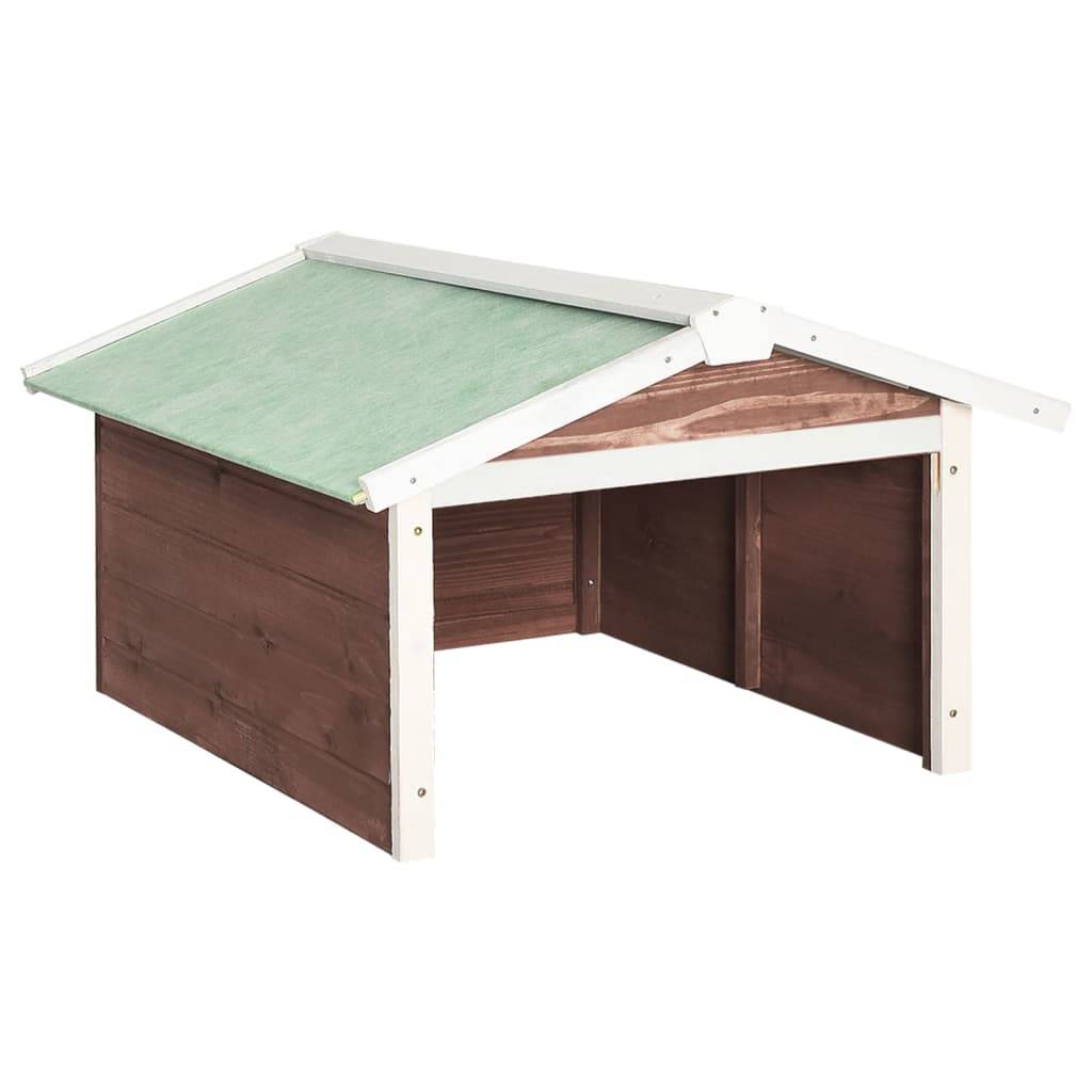 vidaXL Roboter-Rasenmäher Garage 72x87x50 cm Mocca Weiß Tannenholz