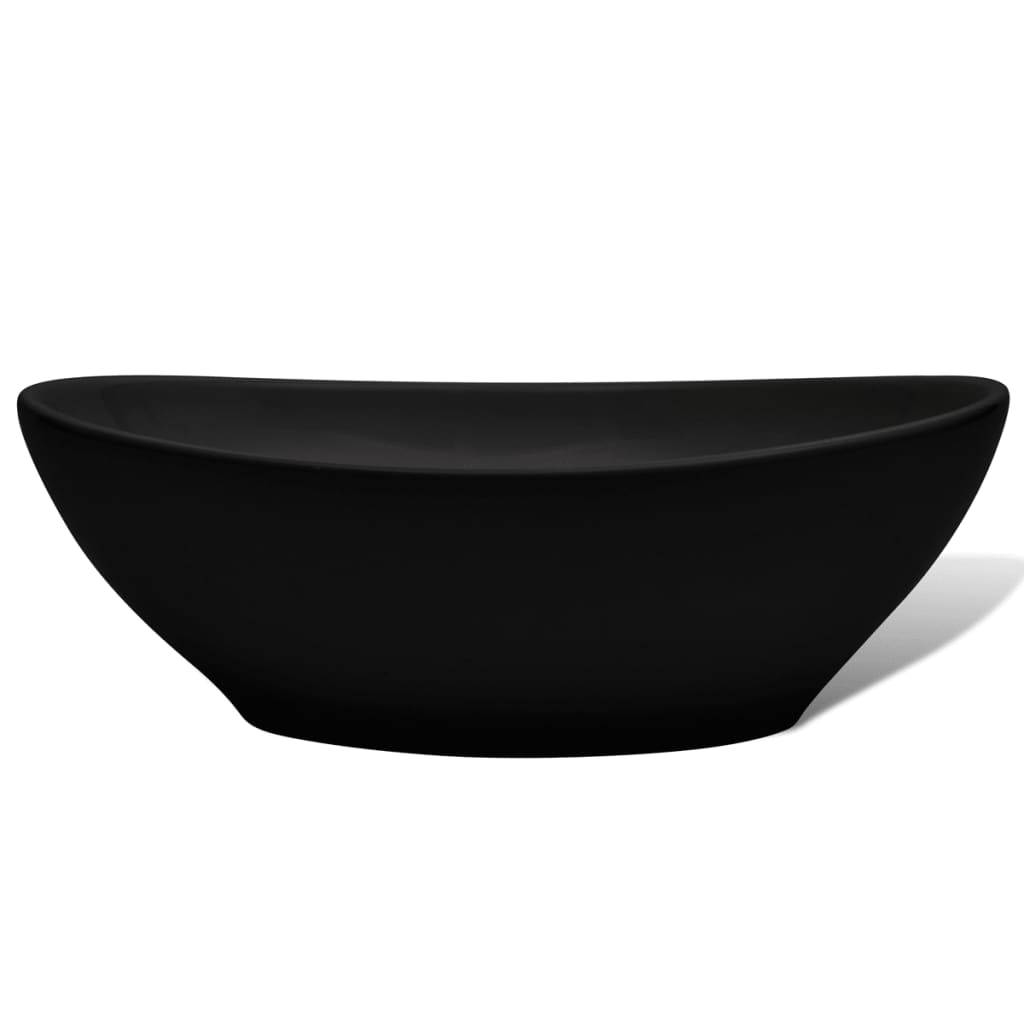 vidaXL Keramik Waschbecken 40 x 33 cm Schwarz