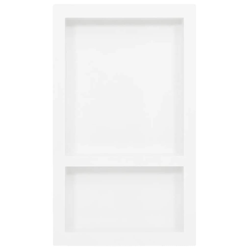 vidaXL Duschnische mit 2 Fächern Hochglanz-Weiß 41x69x9 cm