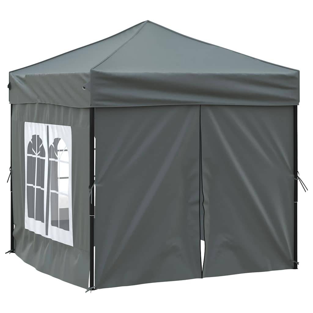vidaXL Partyzelt Faltbar mit Seitenwänden Anthrazit 2x2 m