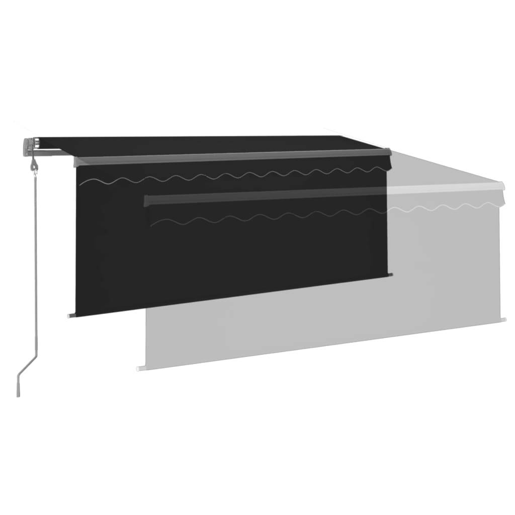 vidaXL Markise Automatisch Einziehbar mit Volant 3,5x2,5 m Anthrazit
