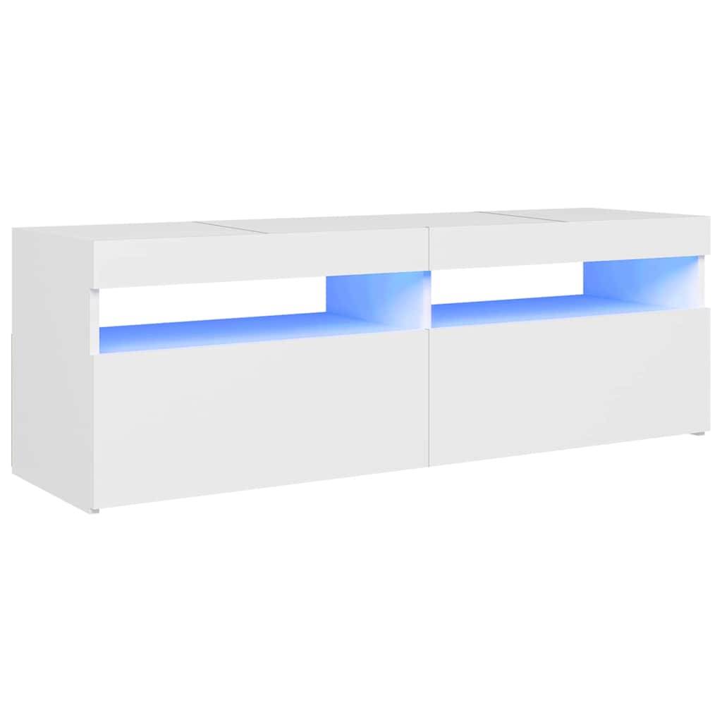 vidaXL TV-Schrank mit LED-Leuchten Weiß 120x35x40 cm
