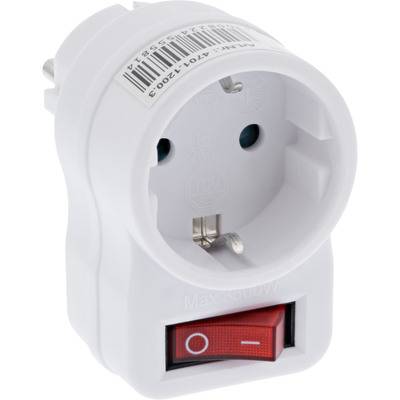 Kopp Steckdosenadapter mit Schalter, 1 Stück, arktis/weiß, 470112003 Strom / Energie / Licht