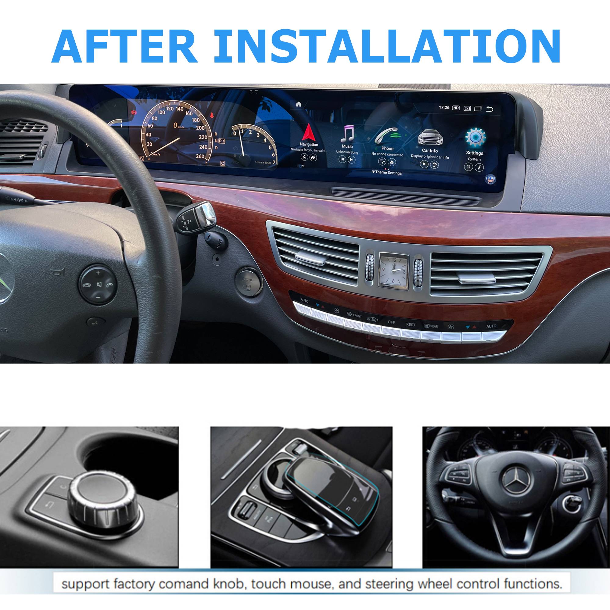 Für Mercedes W221 W216 S / CL 12" Touchscreen Android GPS Navigation CarPlay