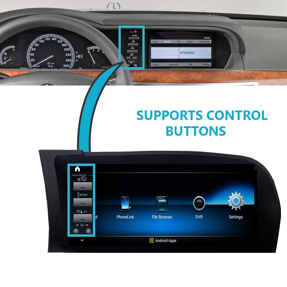 Für Mercedes S / CL W221 W216 RHD 10" Touchscreen Android GPS Navigation CarPlay