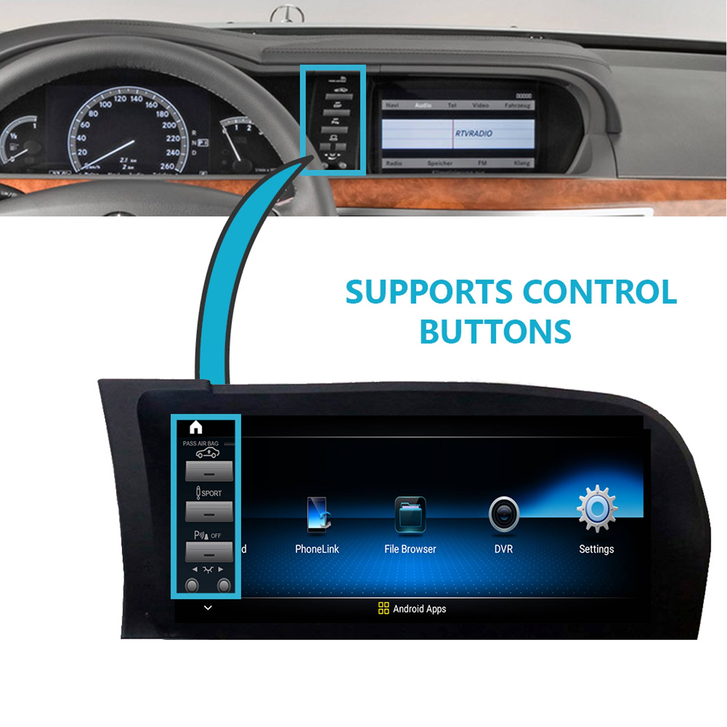 Für Mercedes S / CL W221 W216 10.25" Touchscreen Android GPS Navigation Carplay