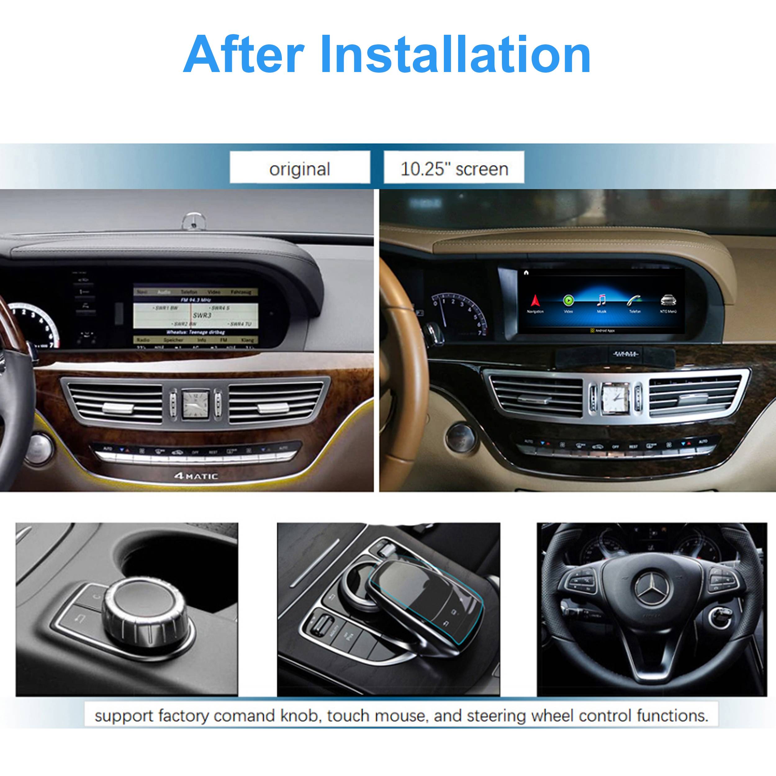 Für Mercedes S / CL W221 W216 10.25" Touchscreen Android GPS Navigation Carplay