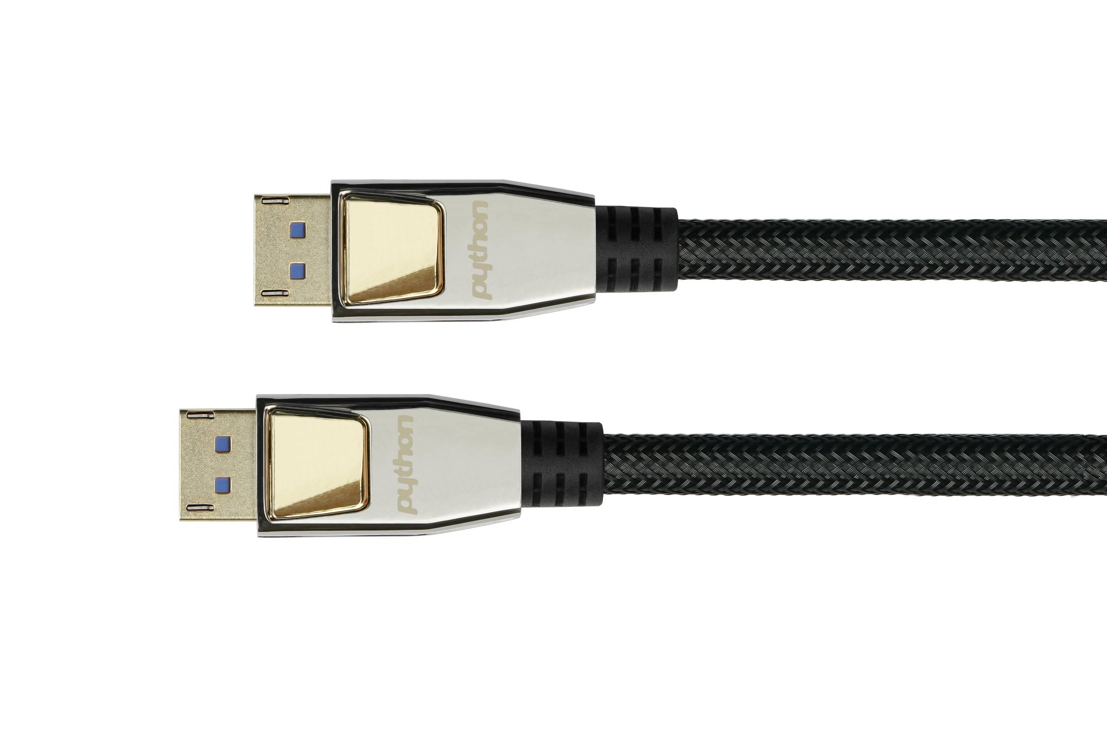 PREMIUM DisplayPort 2.0 Kabel, 4K @240Hz / 8K @60Hz, Vollmetallstecker, Kupferleiter,schwarz, 0,5m PYTHON® Series