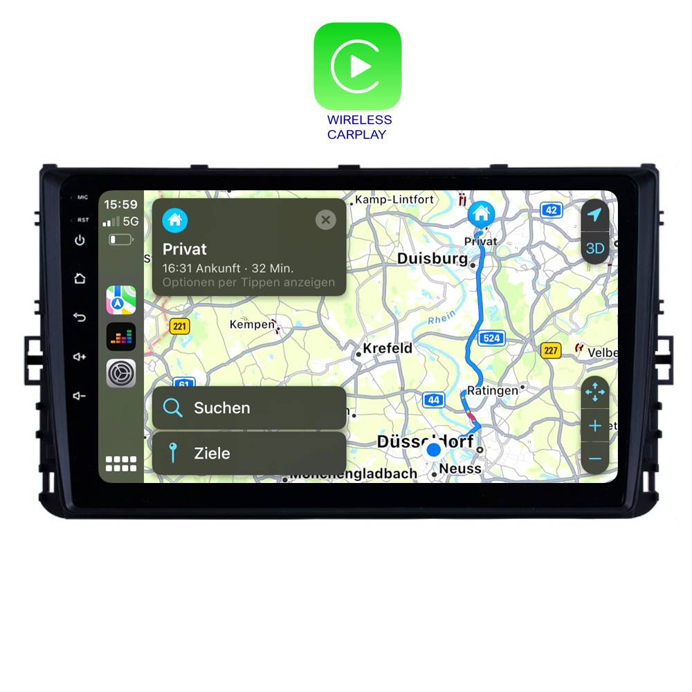 Für Volkswagen Polo T-ROC Sportsvan T6 - 9" Touch Android Radio Navi GPS CarPlay