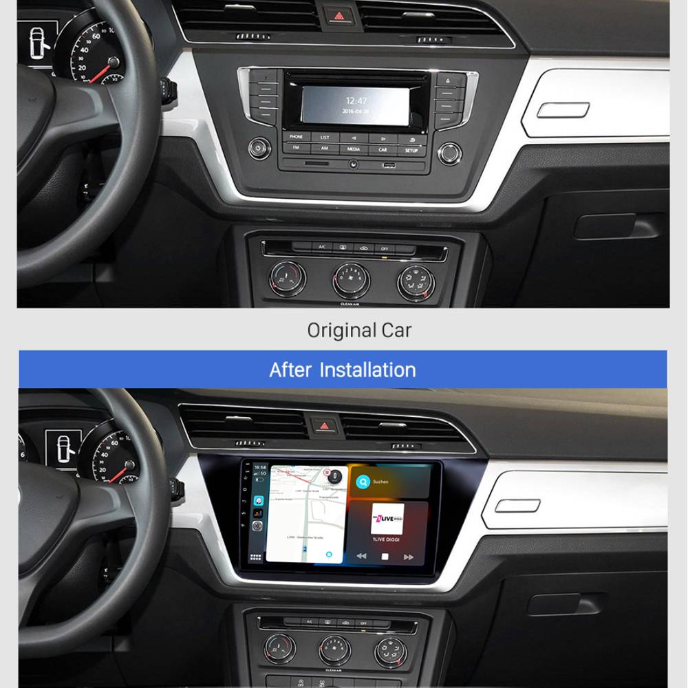 Für Volkswagen Touran II 10" Touchscreen Android Autoraid GPS Navigation CarPlay