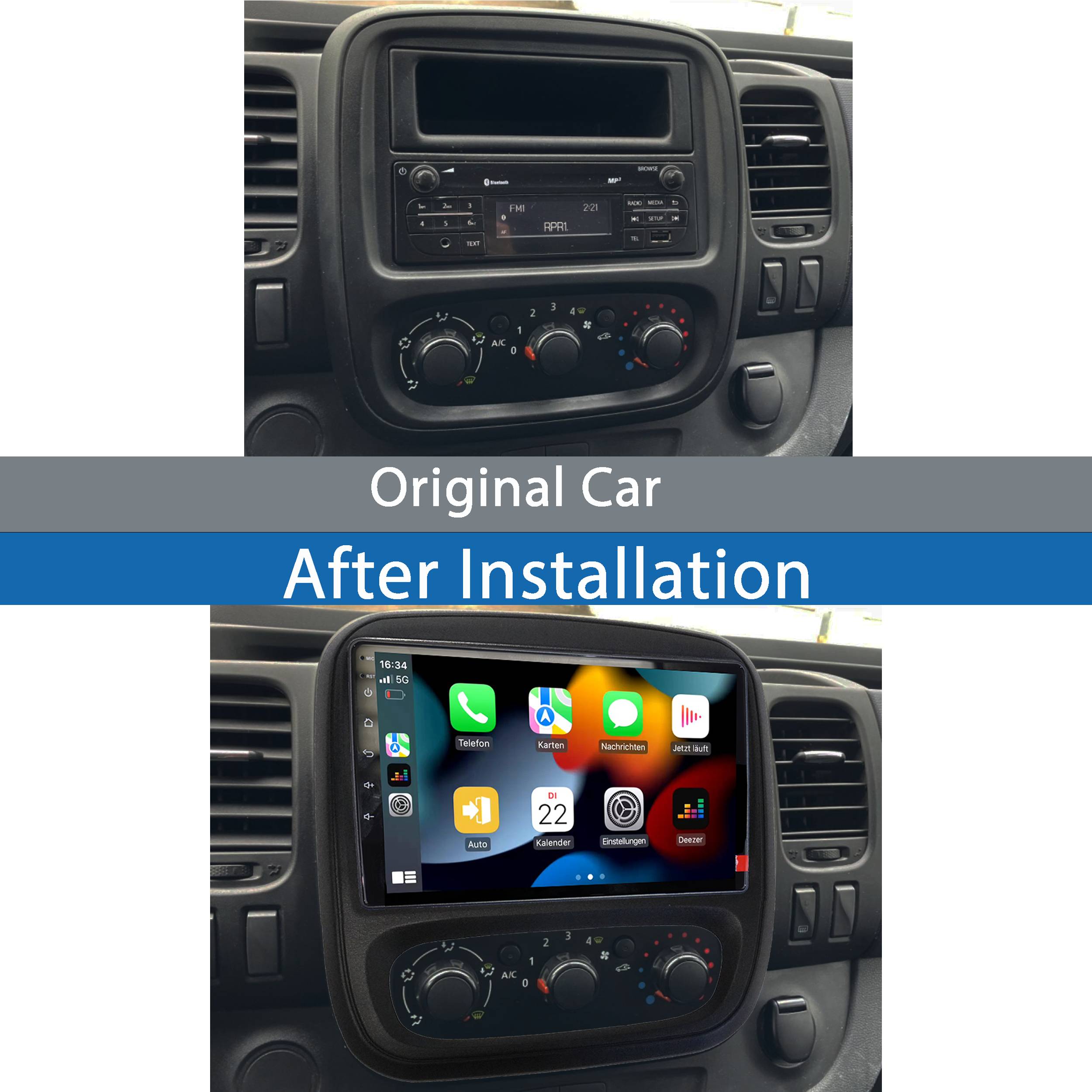 Für Opel Vivaro B Renault Trafic III 9" Touch Android Autoradio GPS Navi CarPlay