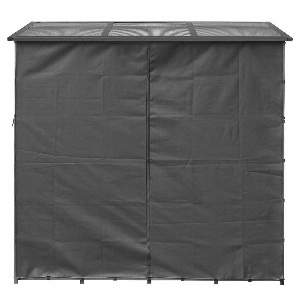 SCHMIDT security tools Schutzhülle 130x70x185cm Kaminholzregal Brennholzregal Abdeckplane Polyester Wetterschutz Front Rückwand