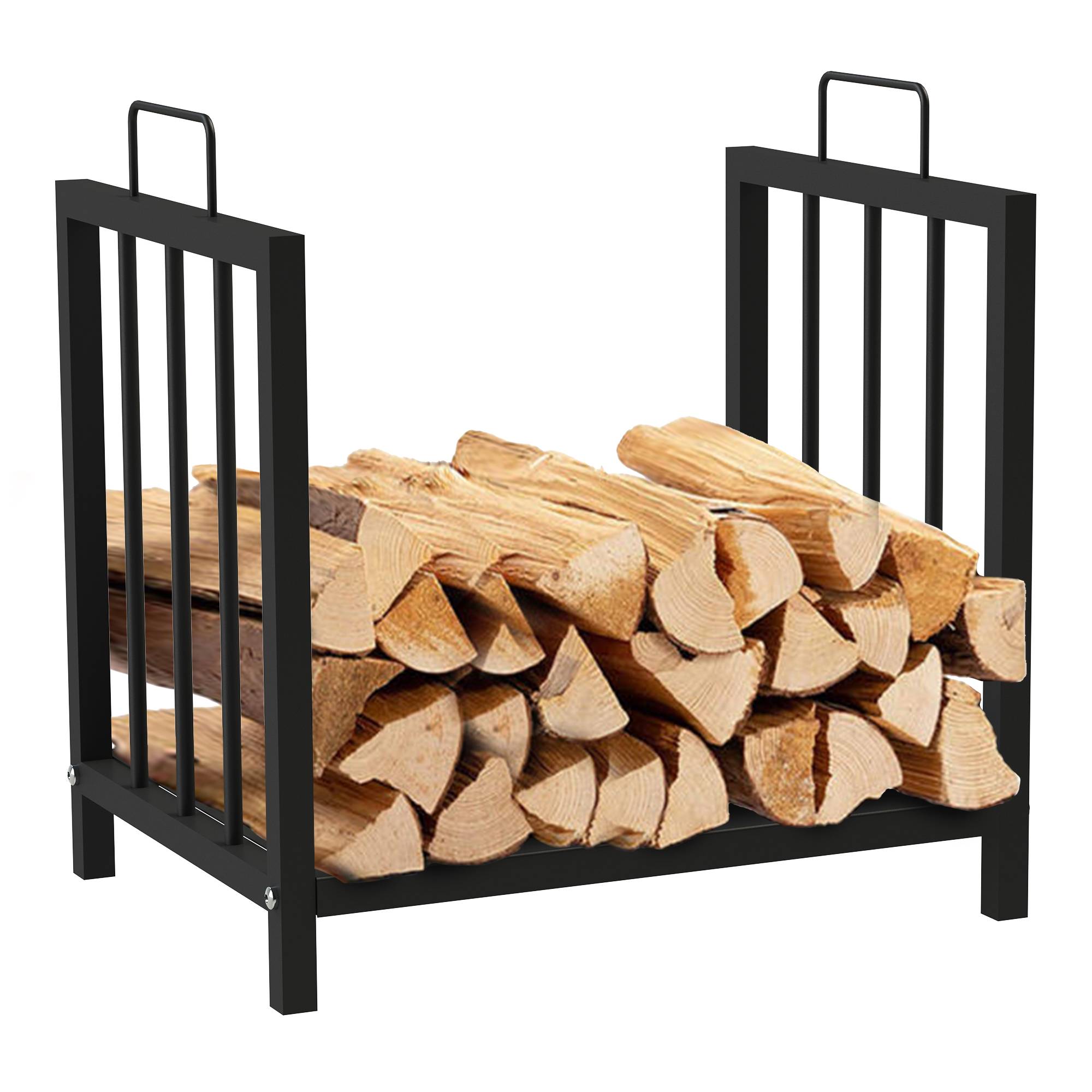 SCHMIDT security tools Kaminholzregal 43x33x45cm Stahl Schwarz Brennholzregal Holzstapelhilfe Holzunterstand Holz-Regal