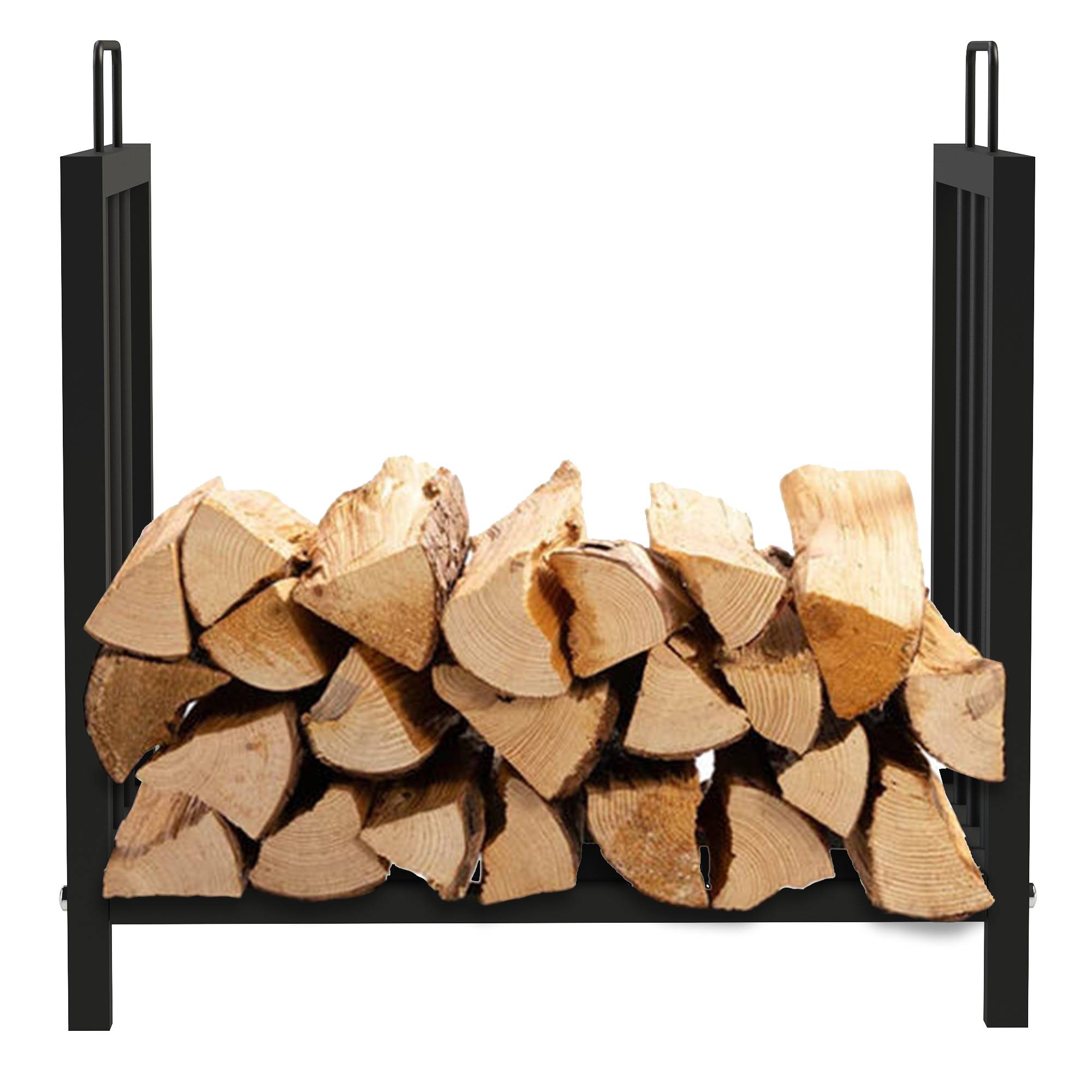SCHMIDT security tools Kaminholzregal 43x33x45cm Stahl Schwarz Brennholzregal Holzstapelhilfe Holzunterstand Holz-Regal