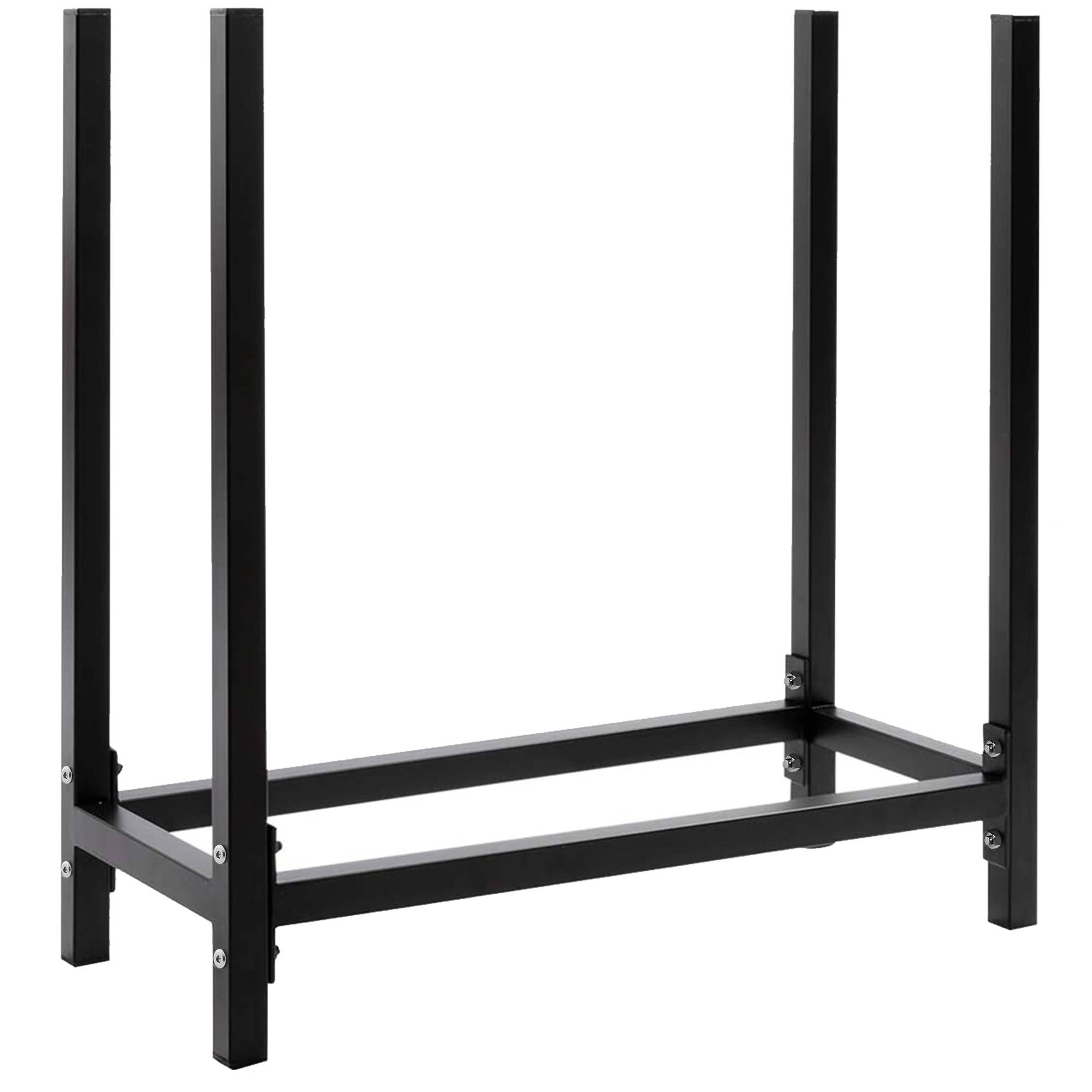 SCHMIDT security tools Kaminholzregal 60x25x61cm Stahl Schwarz Brennholzregal Holzstapelhilfe Holzunterstand Holz-Regal