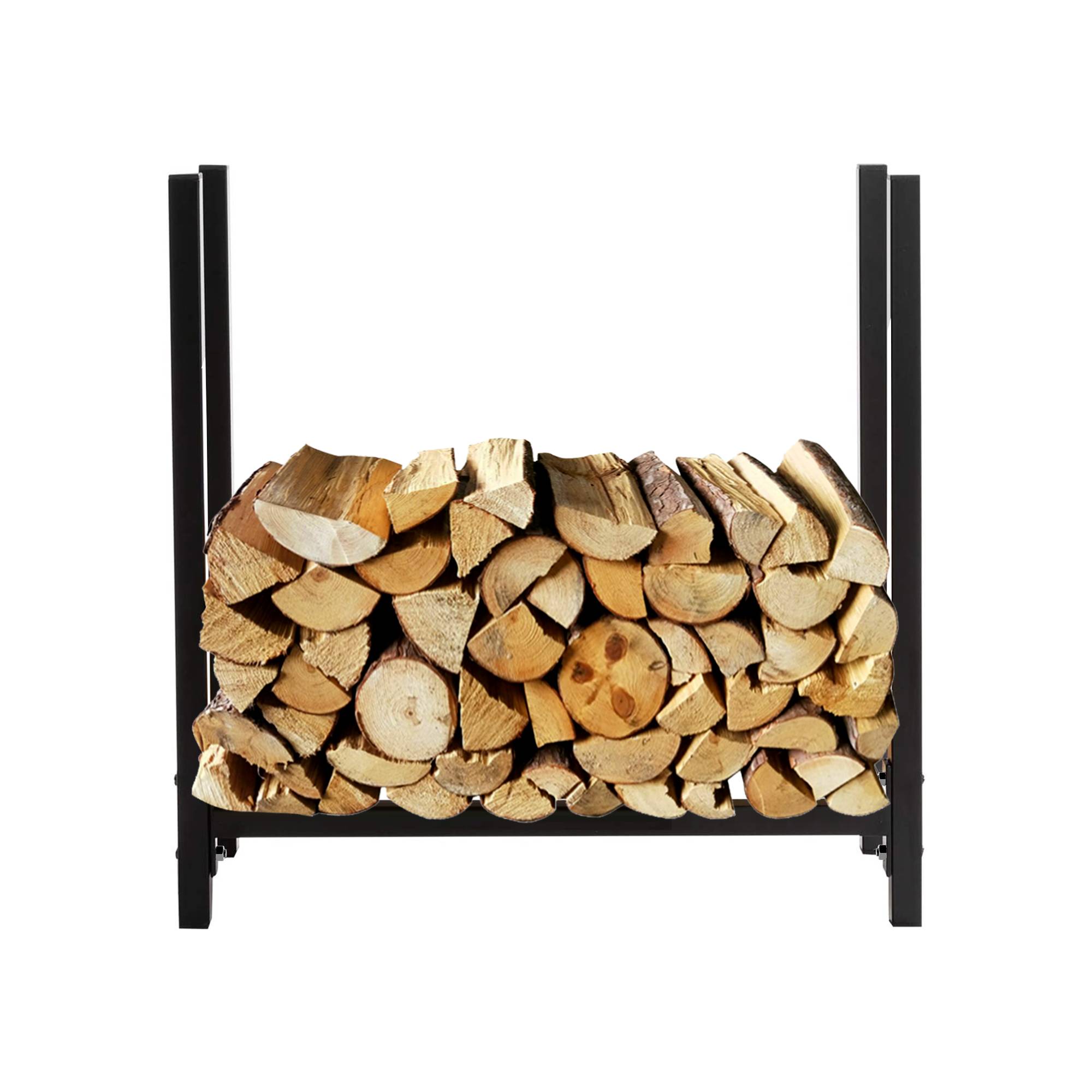 SCHMIDT security tools Kaminholzregal 60x25x61cm Stahl Schwarz Brennholzregal Holzstapelhilfe Holzunterstand Holz-Regal