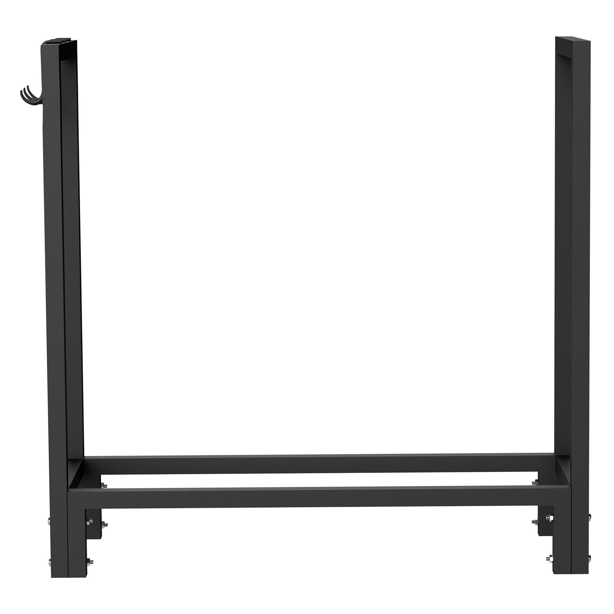 SCHMIDT security tools Kaminholzregal 77x30x76cm Stahl Schwarz Brennholzregal Holzstapelhilfe Holzunterstand Holz-Regal inkl. Haken