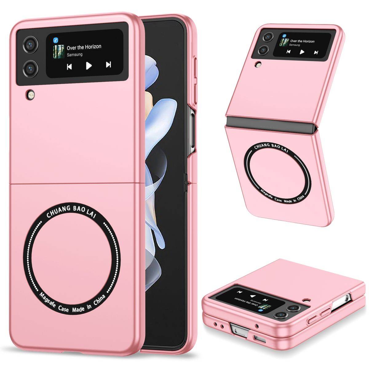 Für Samsung Galaxy Z Flip4 5G Magnet Magsafe Design Handy Tasche Hülle Etuis Pink