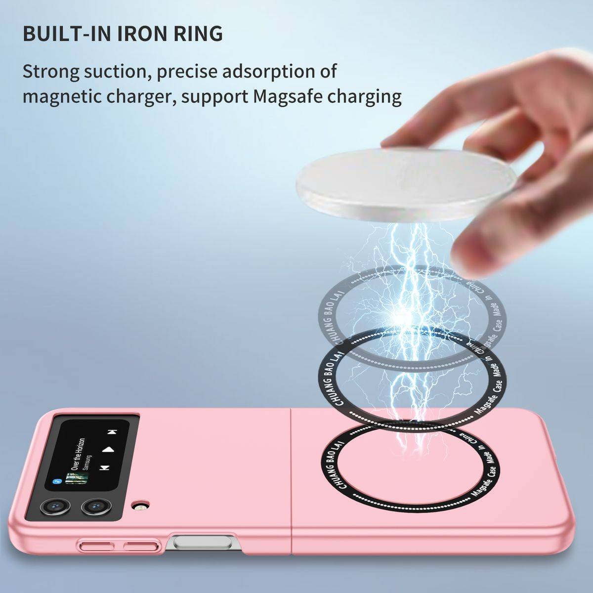 Für Samsung Galaxy Z Flip4 5G Magnet Magsafe Design Handy Tasche Hülle Etuis Pink