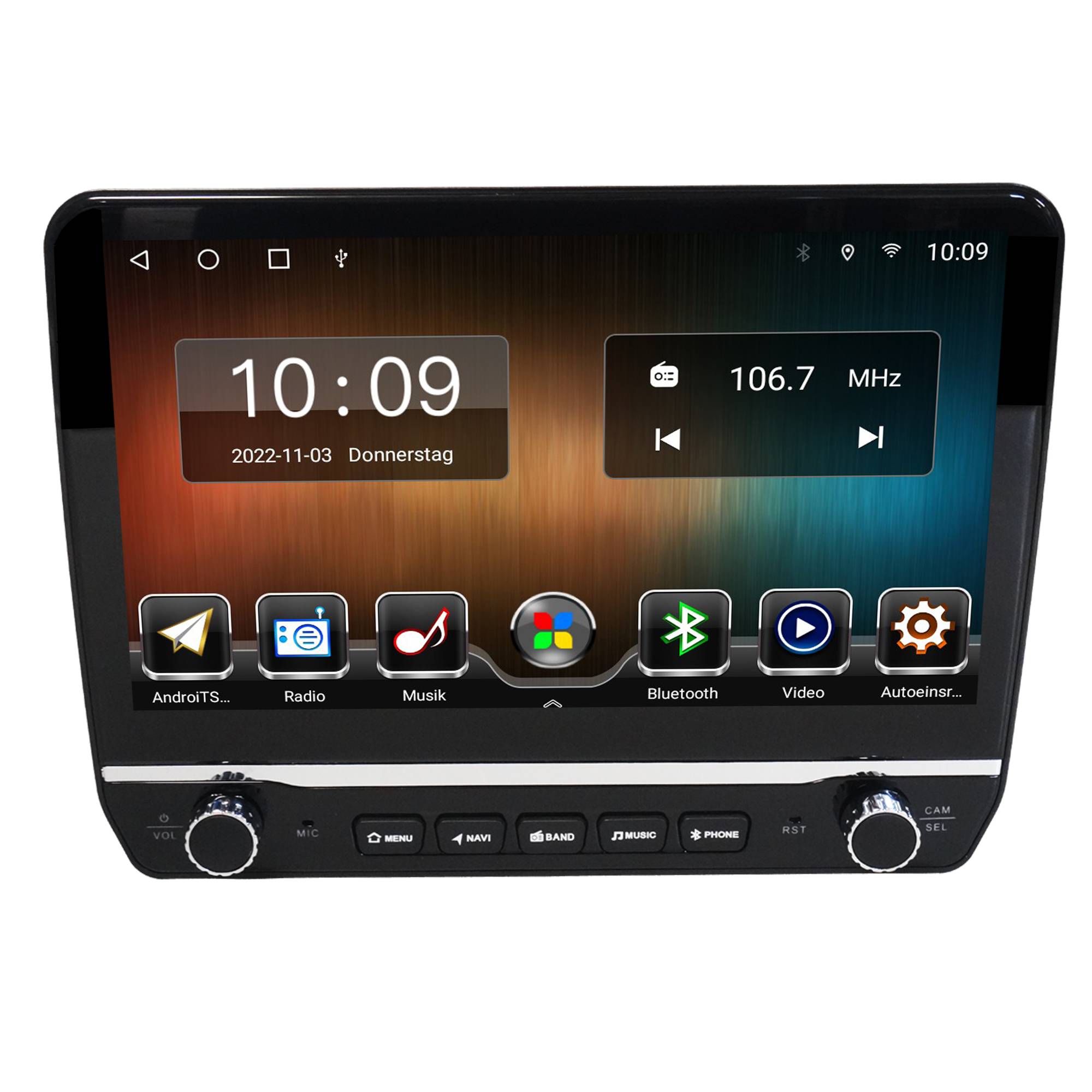 Universal 1 Din 10" Touch Android Autoradio GPS Navigation CarPlay AndroidAuto