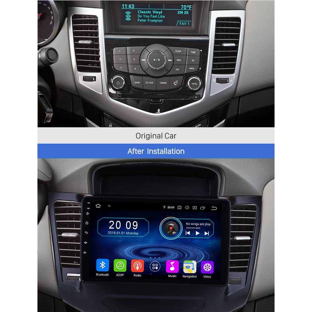 Für Chevrolet Cruze 9" Touchscreen Android Autoradio GPS Navigation CarPlay