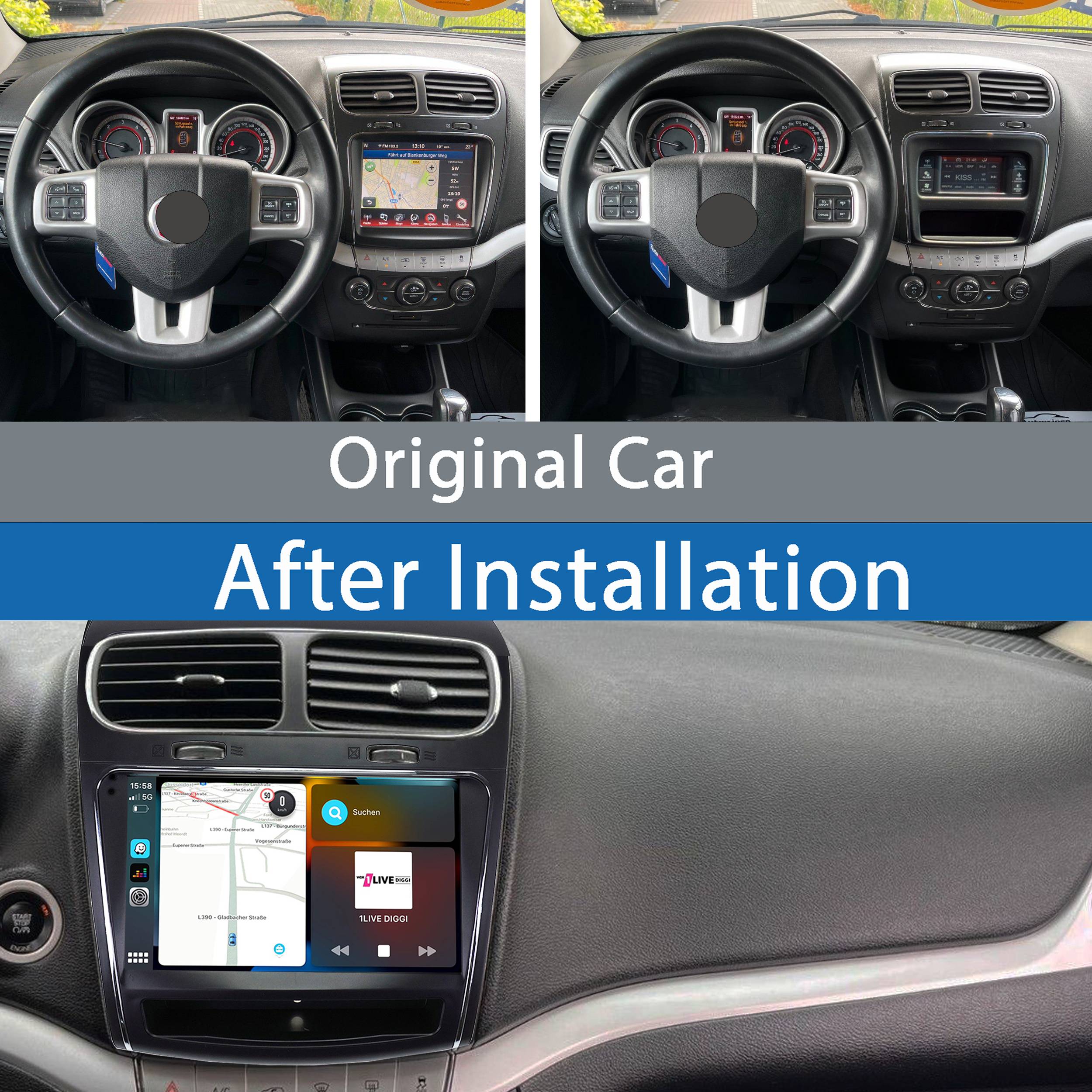 Für Fiat Freemont Dodge Journey 9"Touchscreen Android Autoradio Navi GPS Carplay