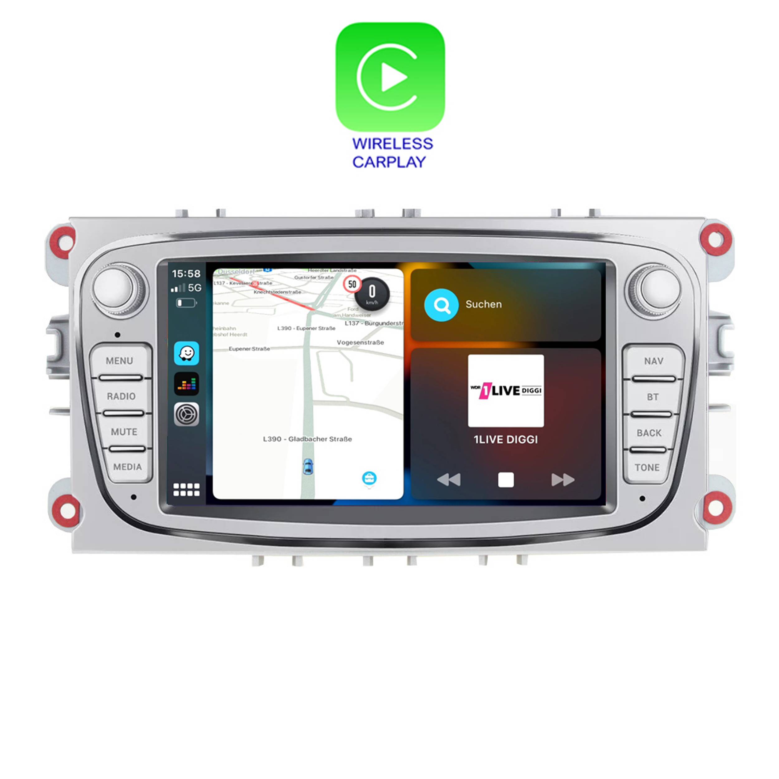 Für Ford Mondeo Focus S-MAX C-MAX Galaxy Kuga 7" Android Autoradio Navi CarPlay