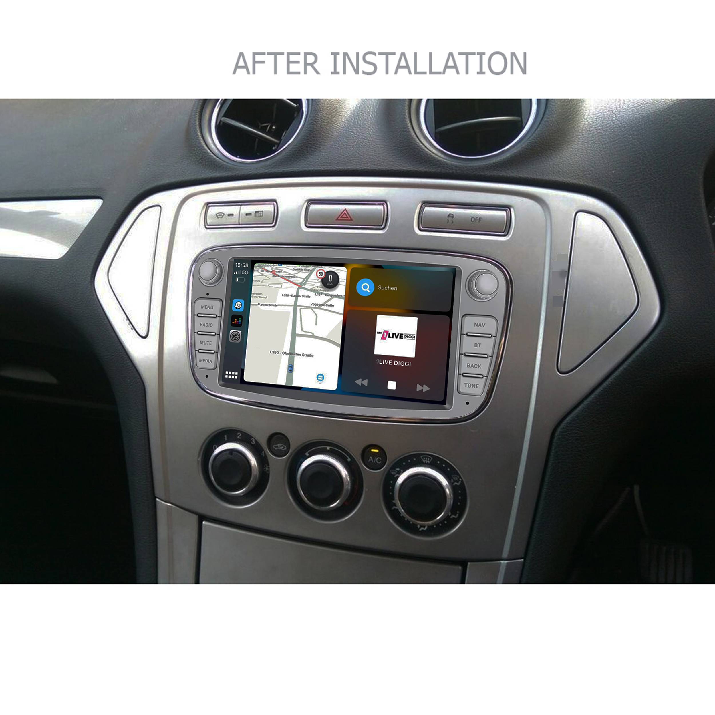 Für Ford Mondeo Focus S-MAX C-MAX Galaxy Kuga 7" Android Autoradio Navi CarPlay