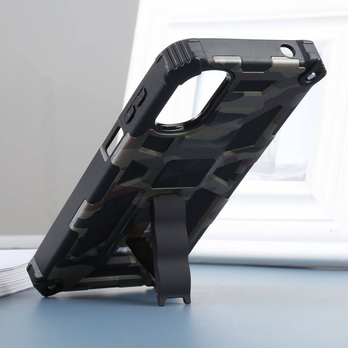 Für Google Pixel 7  Camouflage Shockproof Armor Military TPU Schutz Tasche Hülle Cover Blau